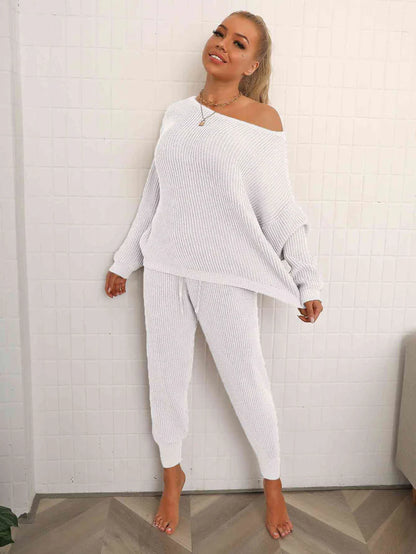 Fall Drop Shoulder Knit Set